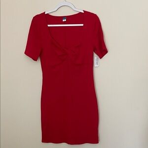 Old Navy Vibrant Ribbed Red Knit Dress, NWOT From 2023